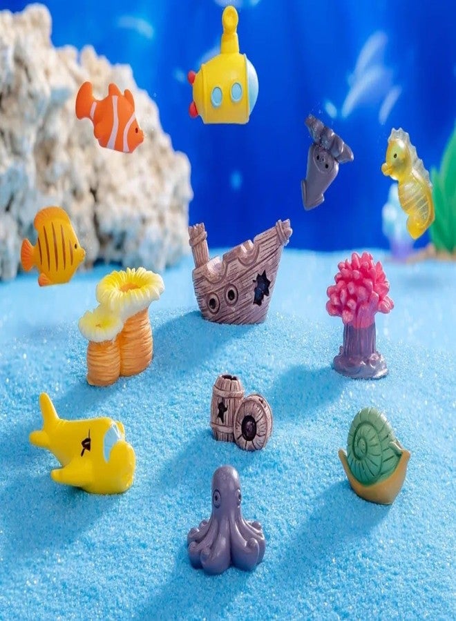 VRB Dec مجموعة تحف مصغرة من VRB Dec لتزيين المنزل، لوحة قيادة السيارة، عيد الحب، غرفة المعيشة، هدايا، تماثيل، أدوات تزيين الكيك، تماثيل لتزيين المنزل. (17 قطعة من أحواض السمك المصغرة) - Image 1